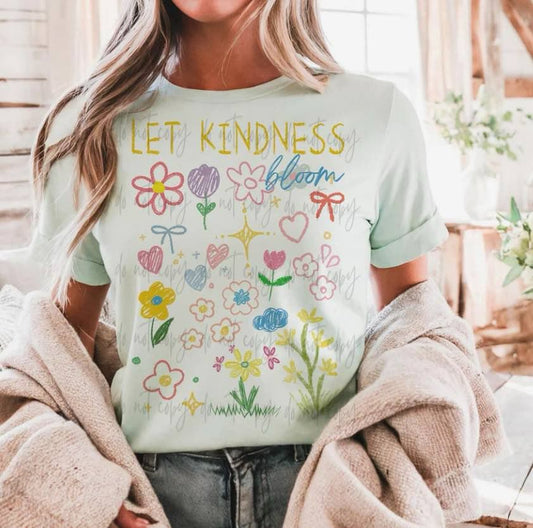 Let Kindness Bloom Bella + Canvas Unisex Jersey T-Shirt Mint