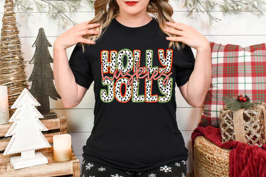 Holly Jolly Huskies Christmas Gildan Softstyle® T-Shirt Black