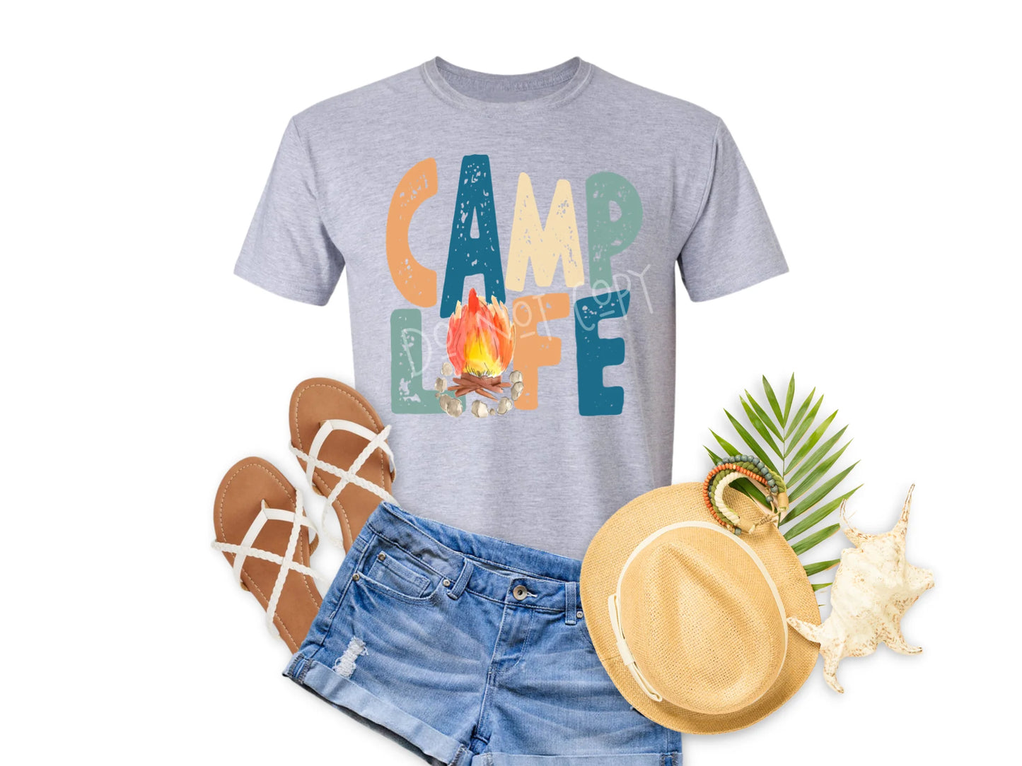 Camp Life Bella + Canvas Unisex Jersey T-Shirt Heather Athletic