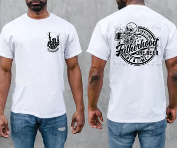 Surviving Fatherhood Double Print Gildan Softstyle® T-Shirt White