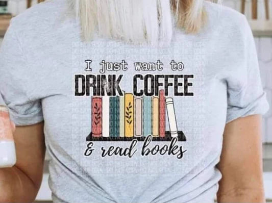 Drink Coffee and Read Books Gildan Softstyle® T-Shirt Sport Grey