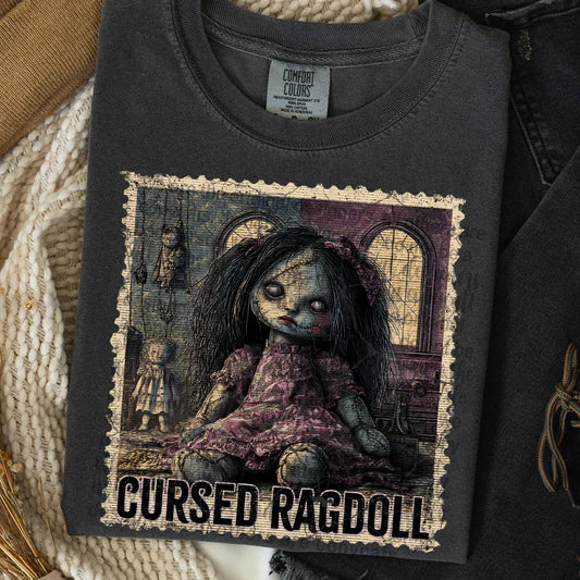 Cursed Ragdoll Comfort Colors Adult Heavyweight T-Shirt Pepper