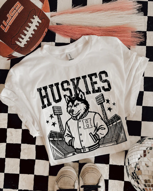 Huskies Wearing Jacket Gildan Softstyle® T-Shirt White